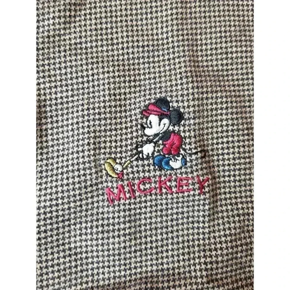 Disney Store Mickey Mouse Short Sleeve Golf Polo Shirt Mens Sz XL Houndstooth - Picture 5 of 7